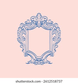 Vintage floral vector element for decorating monograms, invitations, menus, labels, websites, brochures, and catalogs of cafes or boutiques.