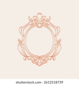 Vintage floral vector element for decorating monograms, invitations, menus, labels, websites, brochures, and catalogs of cafes or boutiques.