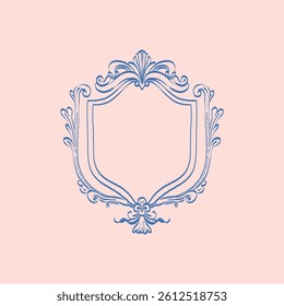 Vintage floral vector element for decorating monograms, invitations, menus, labels, websites, brochures, and catalogs of cafes or boutiques.