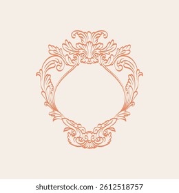 Vintage floral vector element for decorating monograms, invitations, menus, labels, websites, brochures, and catalogs of cafes or boutiques.