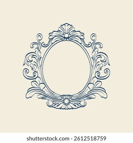 Vintage floral vector element for decorating monograms, invitations, menus, labels, websites, brochures, and catalogs of cafes or boutiques.