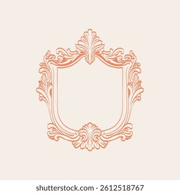 Vintage floral vector element for decorating monograms, invitations, menus, labels, websites, brochures, and catalogs of cafes or boutiques.