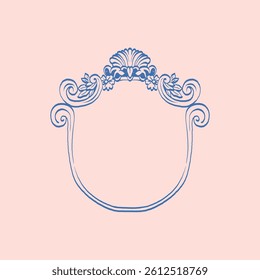 Vintage floral vector element for decorating monograms, invitations, menus, labels, websites, brochures, and catalogs of cafes or boutiques.