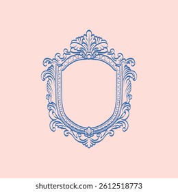 Vintage floral vector element for decorating monograms, invitations, menus, labels, websites, brochures, and catalogs of cafes or boutiques.