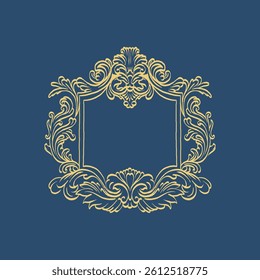 Vintage floral vector element for decorating monograms, invitations, menus, labels, websites, brochures, and catalogs of cafes or boutiques.