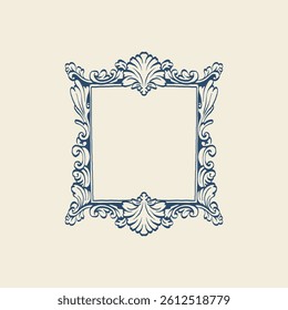 Vintage floral vector element for decorating monograms, invitations, menus, labels, websites, brochures, and catalogs of cafes or boutiques.