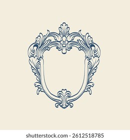Vintage floral vector element for decorating monograms, invitations, menus, labels, websites, brochures, and catalogs of cafes or boutiques.