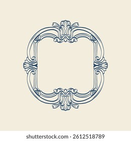 Vintage floral vector element for decorating monograms, invitations, menus, labels, websites, brochures, and catalogs of cafes or boutiques.