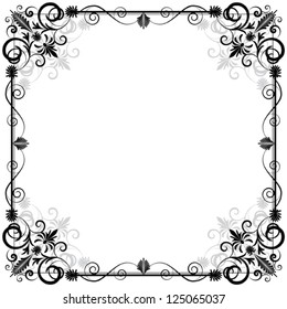 Vintage floral vector frame.