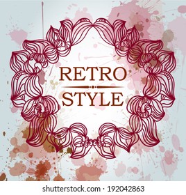 Vintage floral vector frame