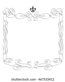 Vintage floral vector frame