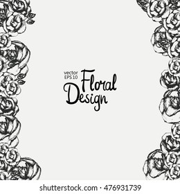 Vintage floral vector frame
