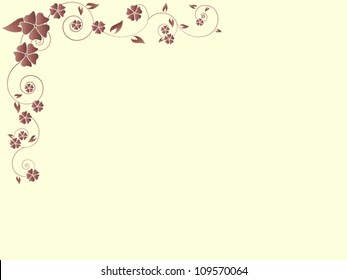 Vintage floral vector frame with flowers