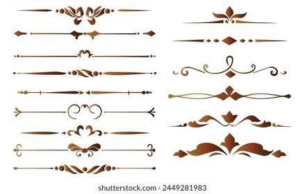 Antiguas Vector floral patrón floral línea divisoria conjunto.
