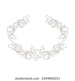 Vintage Floral Vector Wreath Illustration Victorian Frame Classic Style