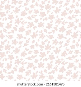 Vintage floral vetor pattern. Seamless background with pink wildflowers. Colorful pattern with flowers. Botanical romantic retro texture. Ditsy print.