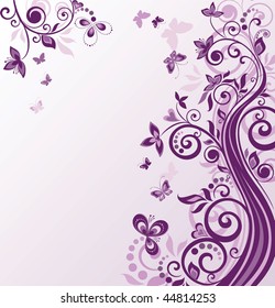 Vintage floral violet background