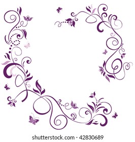Vintage floral violet border