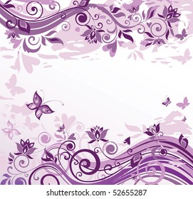 Vintage floral violet card
