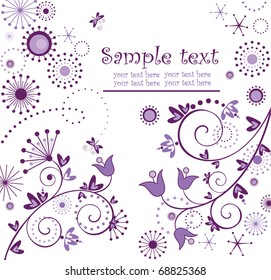 Vintage floral violet card