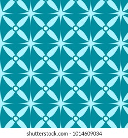 Vintage floral wallpaper repeat pattern in blue  