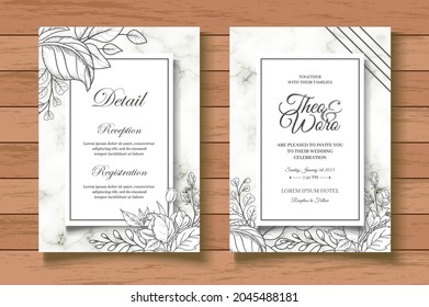 Vintage floral wedding invitation card set