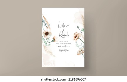vintage floral wedding invitation card template