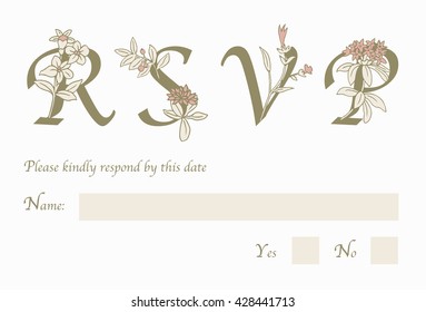 Vintage Floral wedding party invitation card beige and gold
