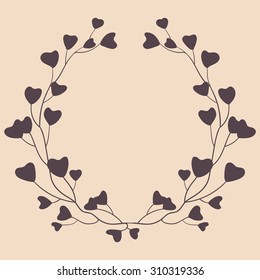 Vintage floral wreath. Hand-drawn design element. Floral motif.