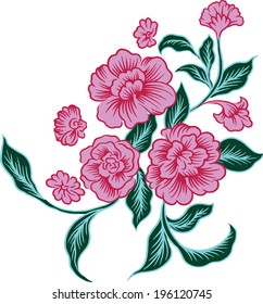 vintage floral.blooming flowers.