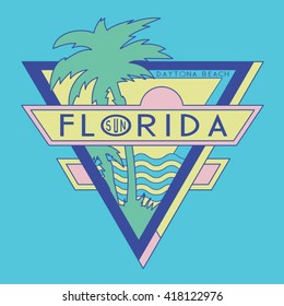 Vintage Florida surf typography, t-shirt graphics, vectors