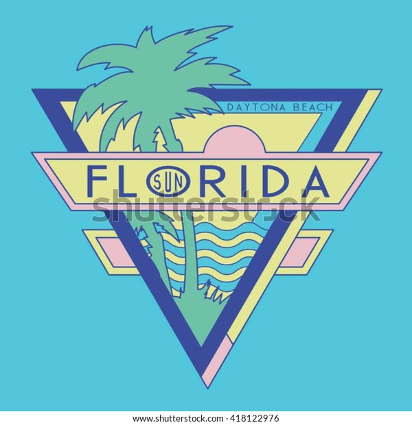 Vintage Florida Surf Typography Tshirt Graphics Stock Vector (Royalty ...