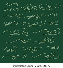 Vintage flourish decorative art set. Swirl Frames. Vector illustration