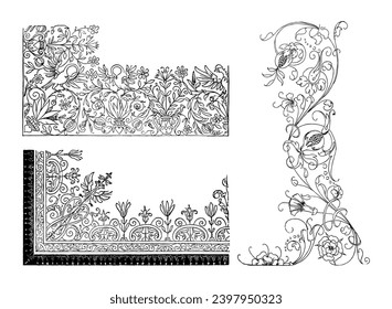 Vintage flourish ornament art illustration	
