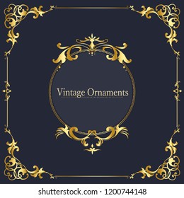Vintage flouridnament vector de marco