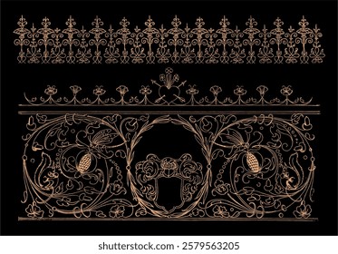 Vintage flourish ornament illustration art