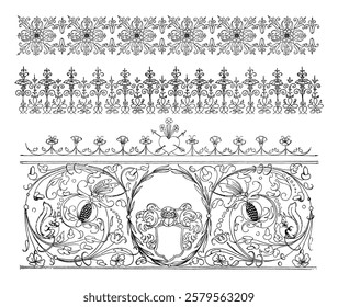 Vintage flourish ornament illustration art