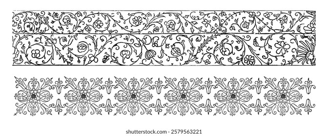 Vintage flourish ornament illustration art