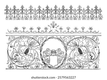 Vintage flourish ornament illustration art