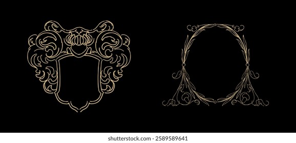 Vintage flourish ornament illustration art