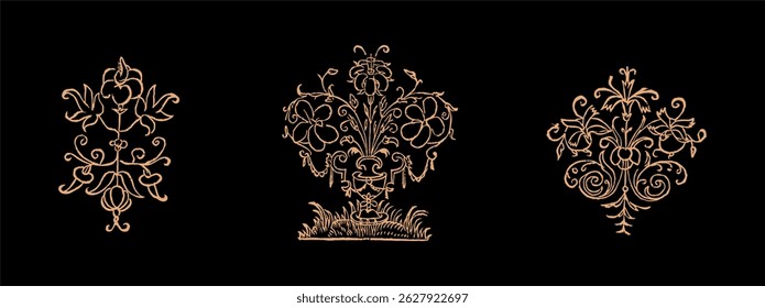 Vintage flourish ornament illustration art