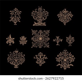 Vintage flourish ornament illustration art