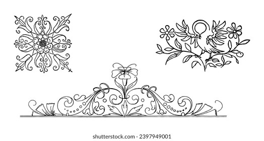 Vintage flourish ornament vector illustration	