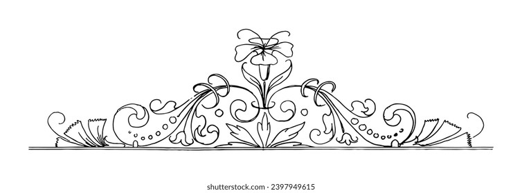 Vintage flourish ornament vector illustration	