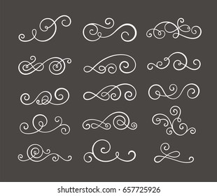 Vintage flourish swirls collection. EPS10 vector decorative elements.