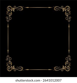Vintage Flourishes in Four Corners of Frame