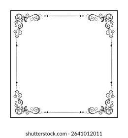 Vintage Flourishes in Four Corners of Frame