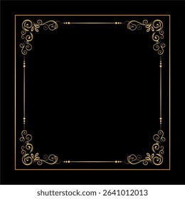 Vintage Flourishes in Four Corners of Frame