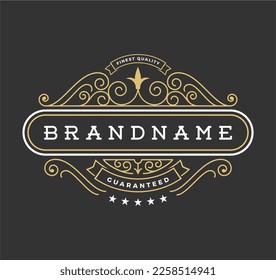Vintage Flourishes Frame Banner Label