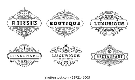 Vintage Flourishes Frame Banner Label	
